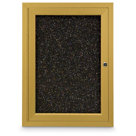 United Visual Products Sliding Door Indoor Enclosed Corkboard, 7 UV9027ACS-GOLD-APRICOT